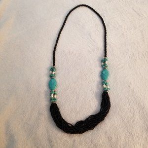 Turquoise and Freshwater Pearl Bead Necklace